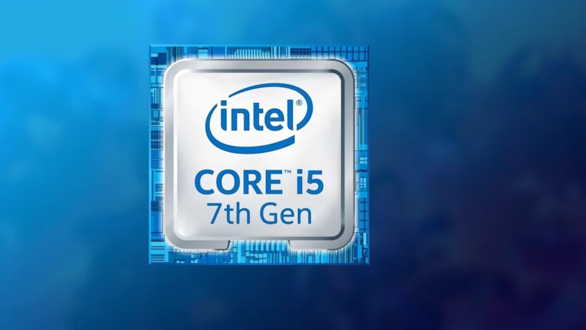 Процессор Intel Core i5-7300U на белом фоне