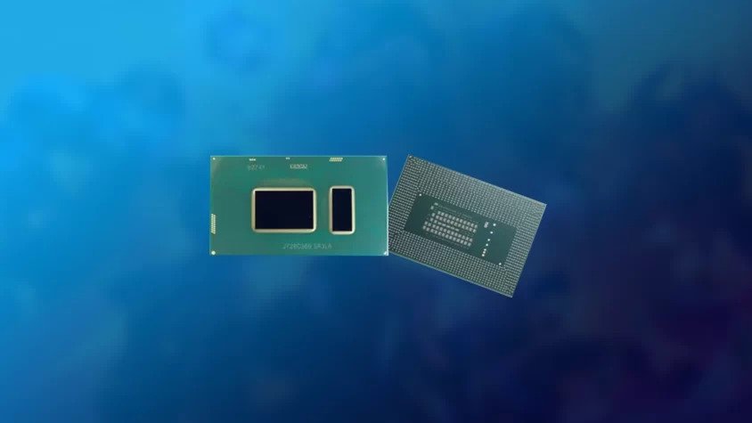 Процессор Intel Core i5-8250U: вид спереди и сзади