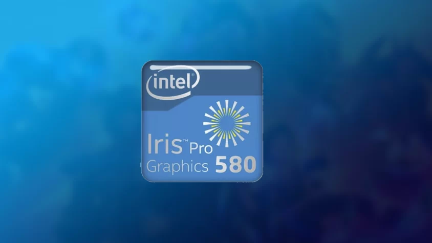 Видеокарта Intel Iris Pro 580 на белом фоне