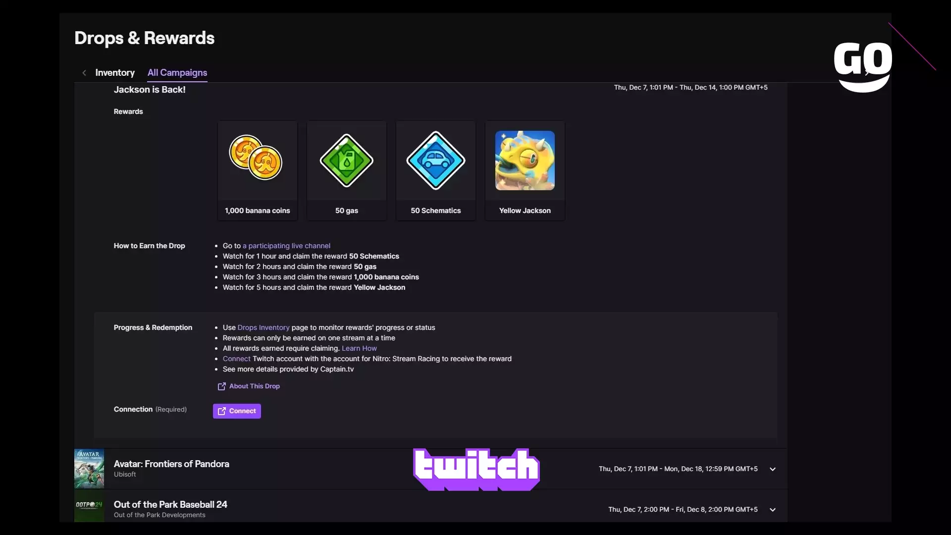 Бонусы Twitch Drops с Jackson is Back! для Nitro: Stream Racing