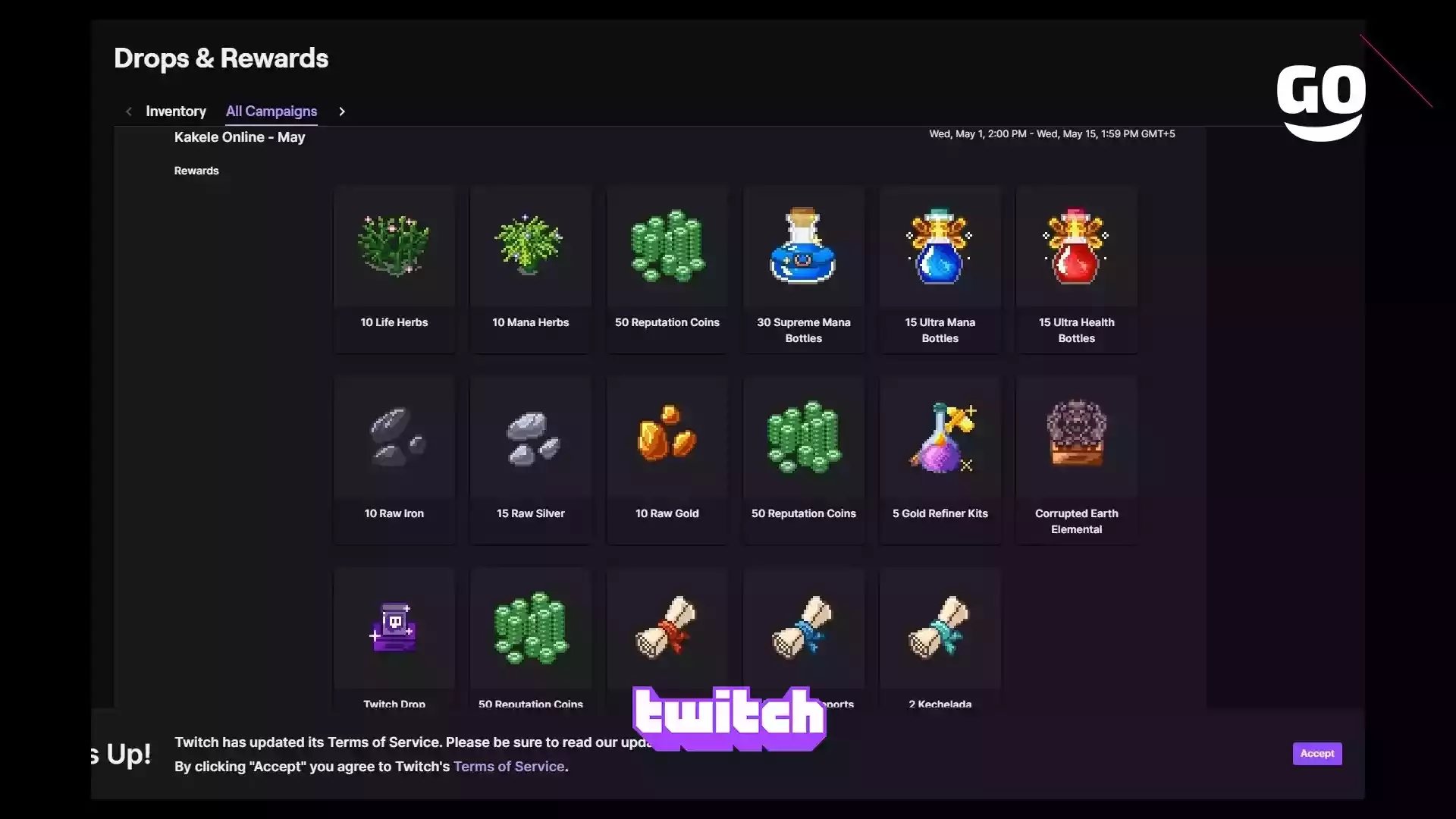 Twitch Раздачи: игровые бонусы в Kakele Online — Май