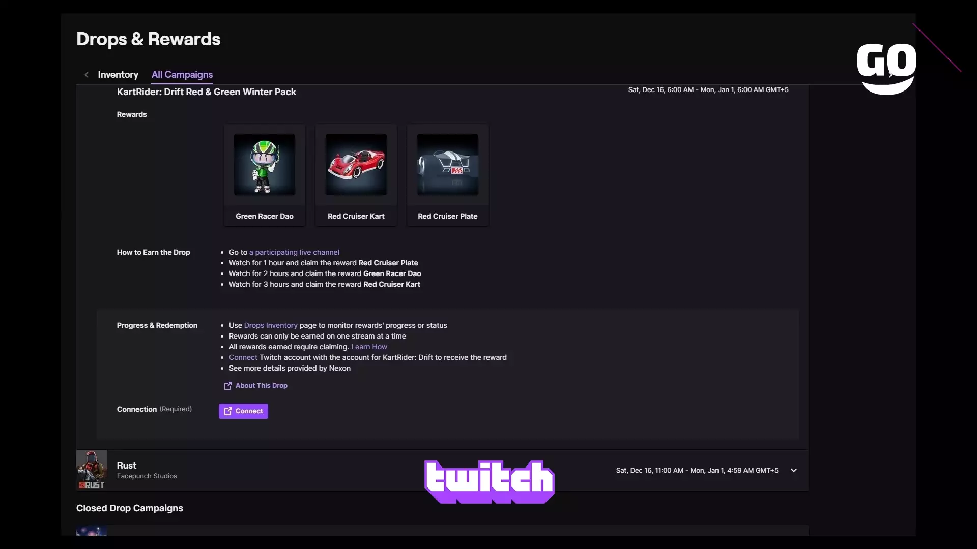 Twitch Drops раздает KartRider: Drift Red & Green Winter Pack для KartRider: Drift