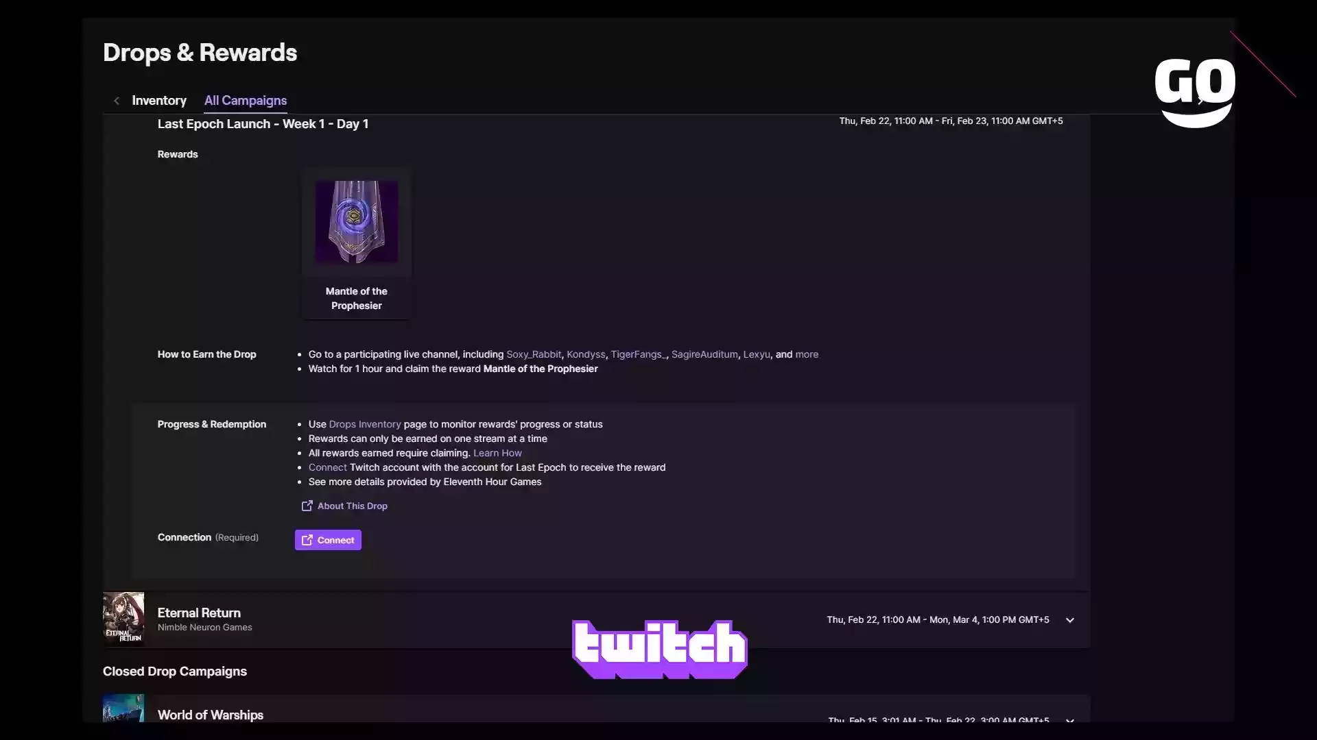 Эксклюзивные подарки на Twitch: запуск Last Epoch — Неделя 1, День 1