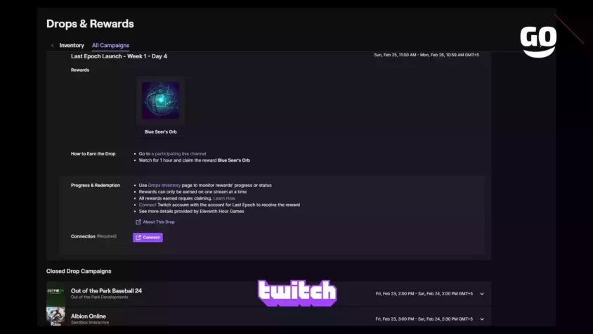 Эксклюзивные игровые предметы Last Epoch Launch — Неделя 1, День 4 от Twitch Drops Last Epoch Launch - Week 1 - Day 4