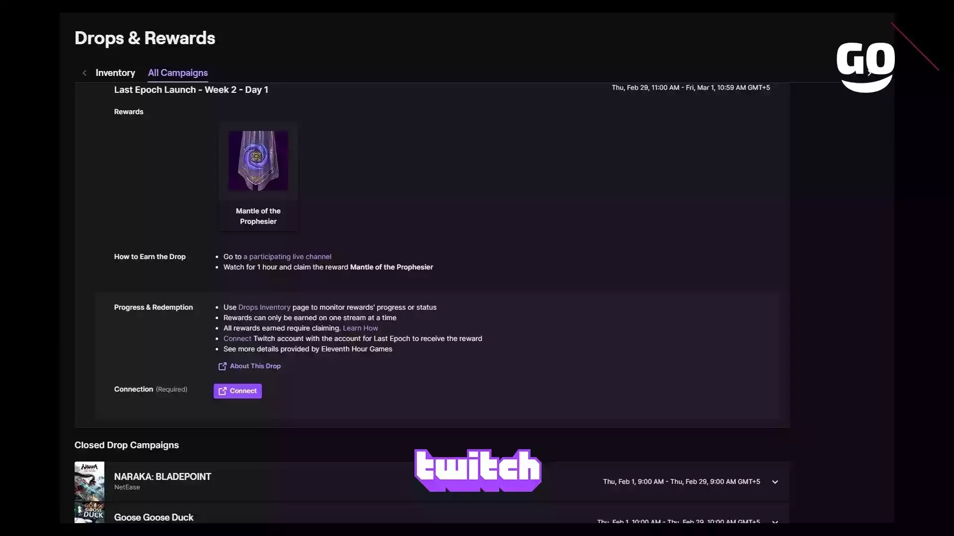 Twitch Drops: новые предметы для Last Epoch — 2-я неделя, 1-й день