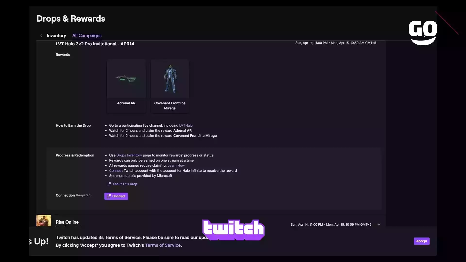 Twitch Drops: LVT Halo 2v2 — 14 Апреля для Halo Infinite