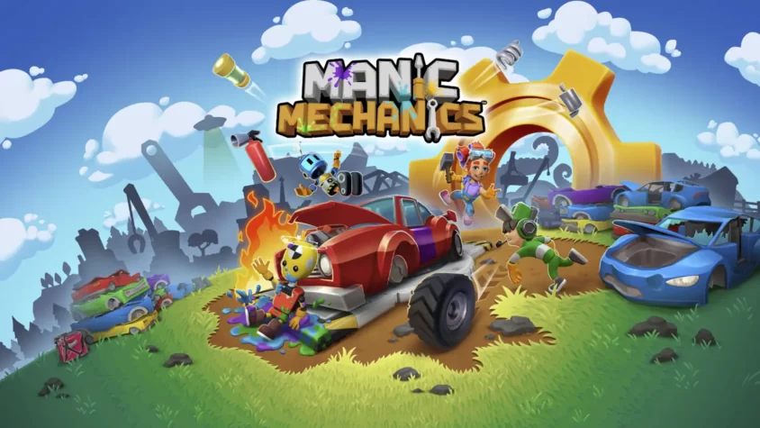 Обложка Manic Mechanics: Где Хаос – Там и Мы. Официальная обложка Manic Mechanics с персонажами и механикой игры.