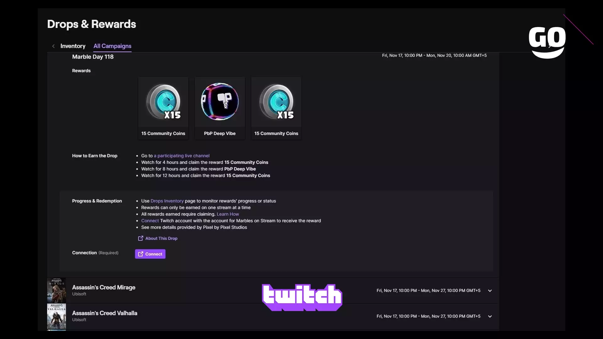 Twitch Drops награды Marble Day 118 для Marbles on Stream