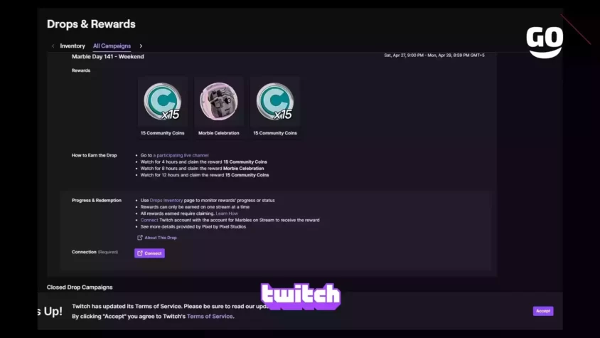 Получи эксклюзивные игровые подарки Marble Day 141 — Weekend от Twitch Drops Marble Day 141 - Weekend