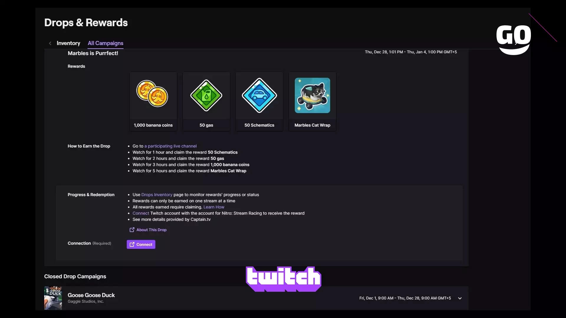 Уникальные Награды Twitch Drops: Marbles is Purrfect! в Nitro: Stream Racing