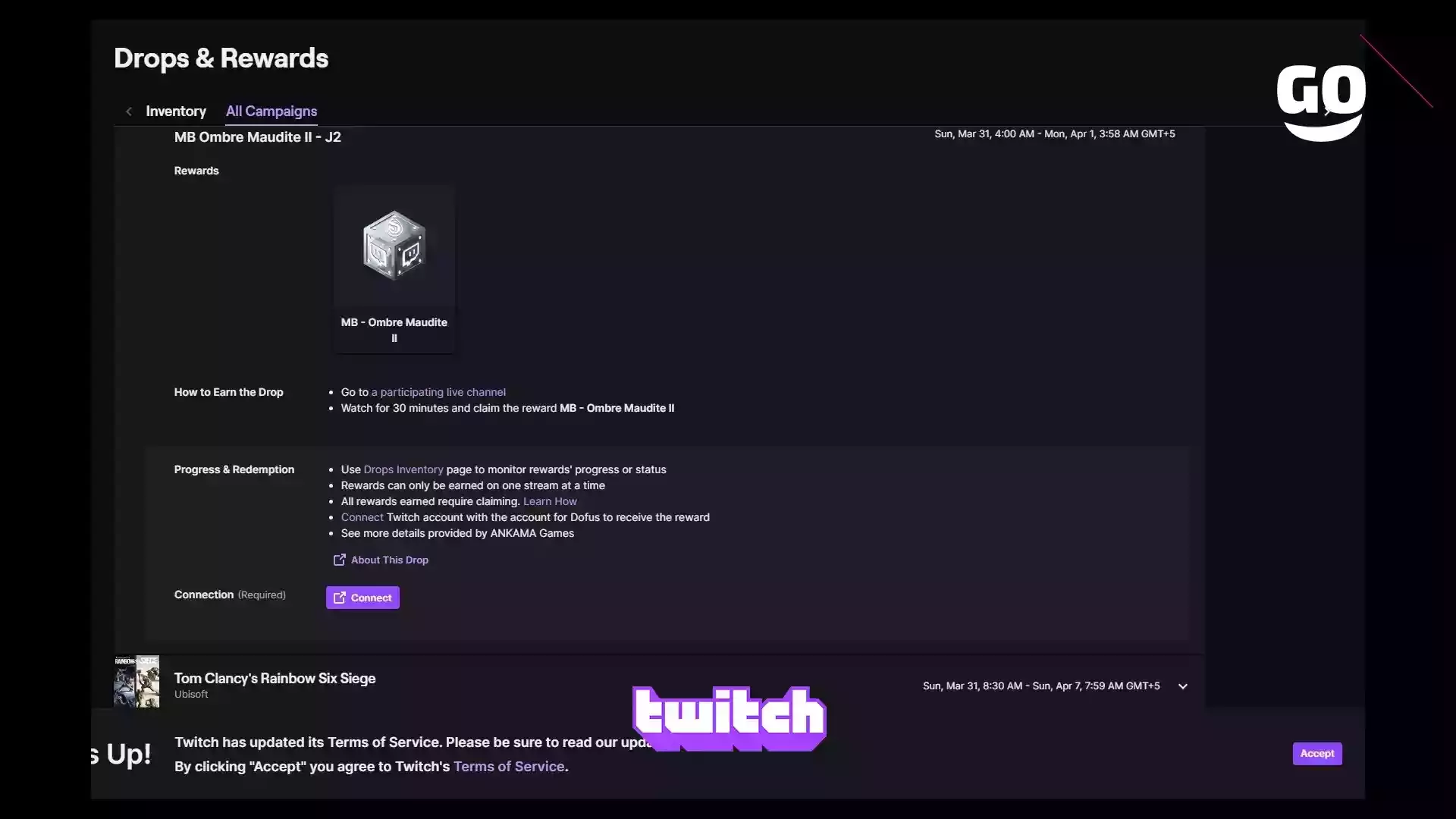 Twitch Drops: уникальные подарки MB Ombre Maudite II — J2 для игры Dofus