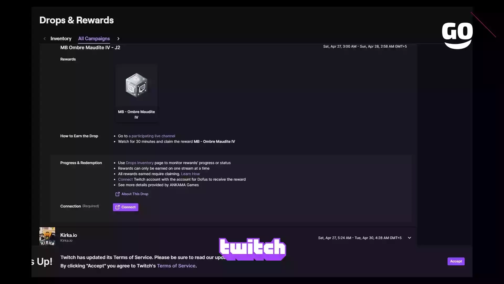Специальные Twitch Drops: облики MB Ombre Maudite IV — J2 в Dofus