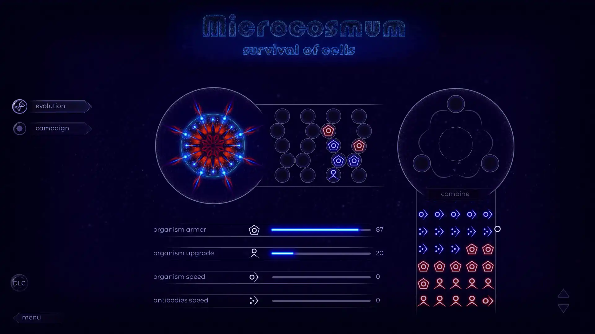 Интерфейс улучшений в Microcosmum