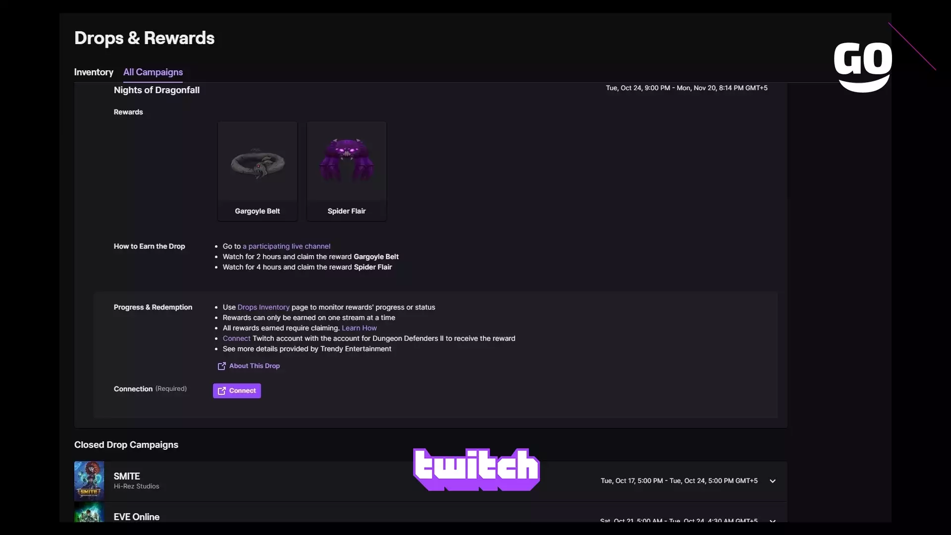 Ночи драконьего падения в Dungeon Defenders II через Twitch Drops