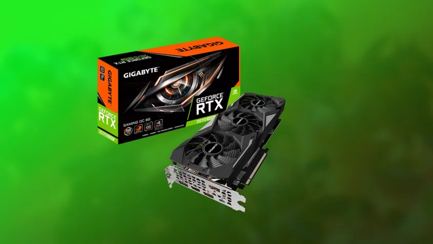 Видеокарта Nvidia RTX 2070 Super на белом фоне