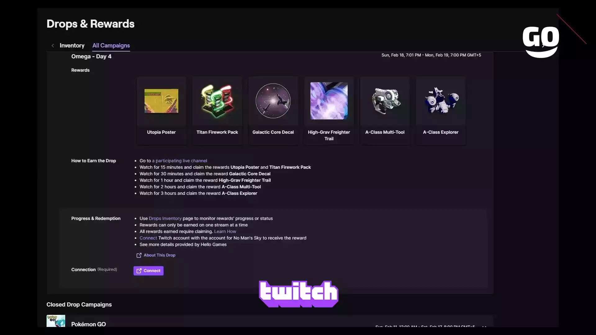 Twitch Drops раздает Omega — Day 4 для No Man’s Sky
