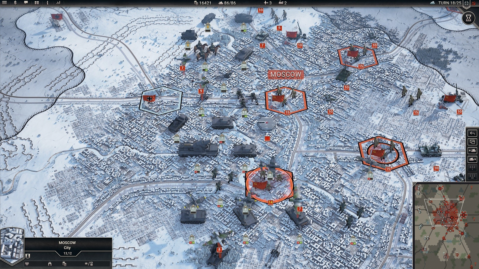 карта сражения под Москвой в Panzer Corps 2