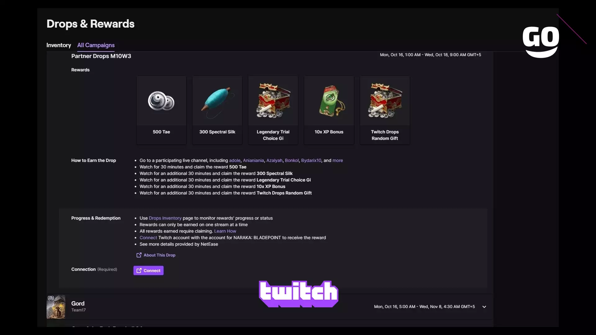 Событие Twitch Drops M10W3 — ваш шанс обогатить NARAKA: BLADEPOINT!