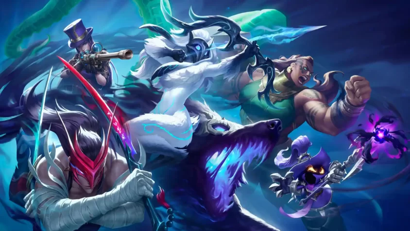Изображение нового чемпиона Smolder и логотип обновления 14.2 для League of Legends