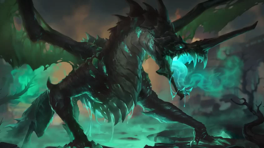 Дракон с сияющими глазами в Legends of Runeterra обновление 5.2