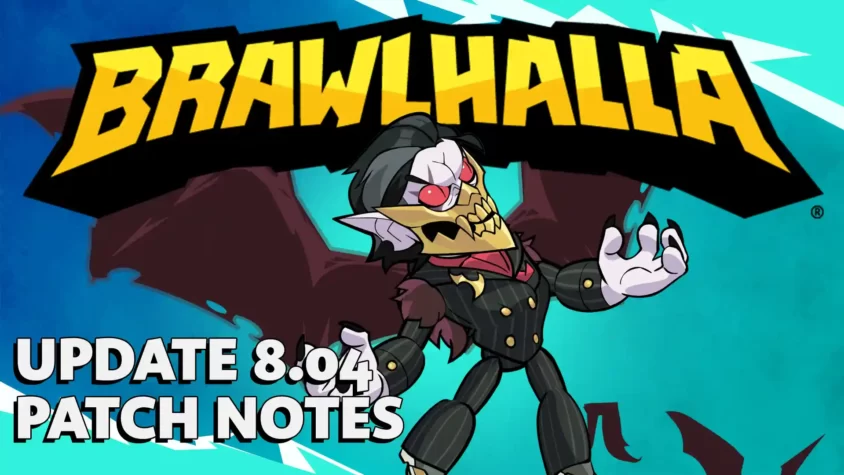 Patch 8.04 PATCH NOTES для Brawlhalla от 31 января 2024 Обложка обновления Brawlhalla 8.04 с новыми скинами и эмодзи