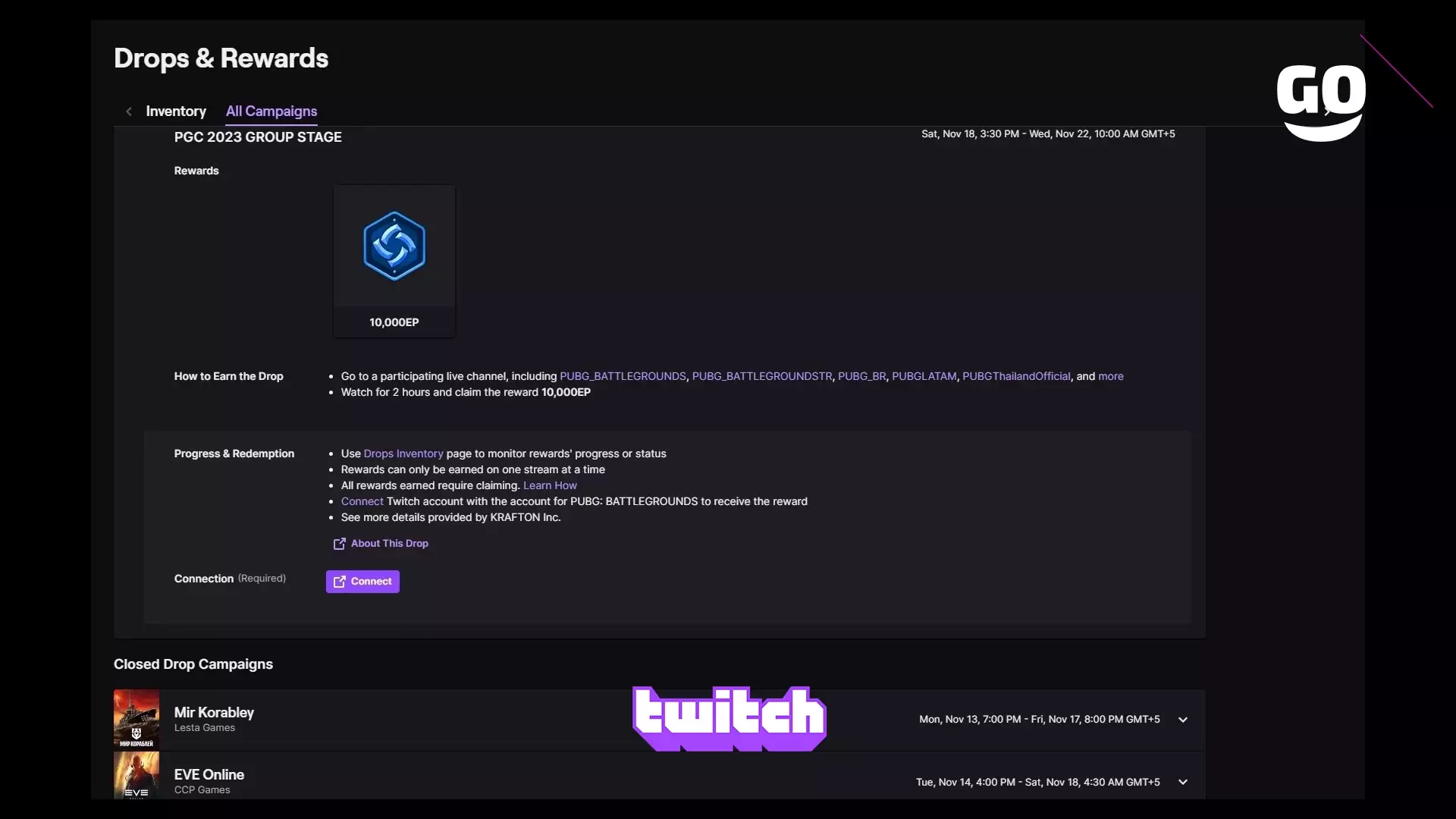 Получайте игровые подарки на Twitch во время PGC 2023 для PUBG: BATTLEGROUNDS