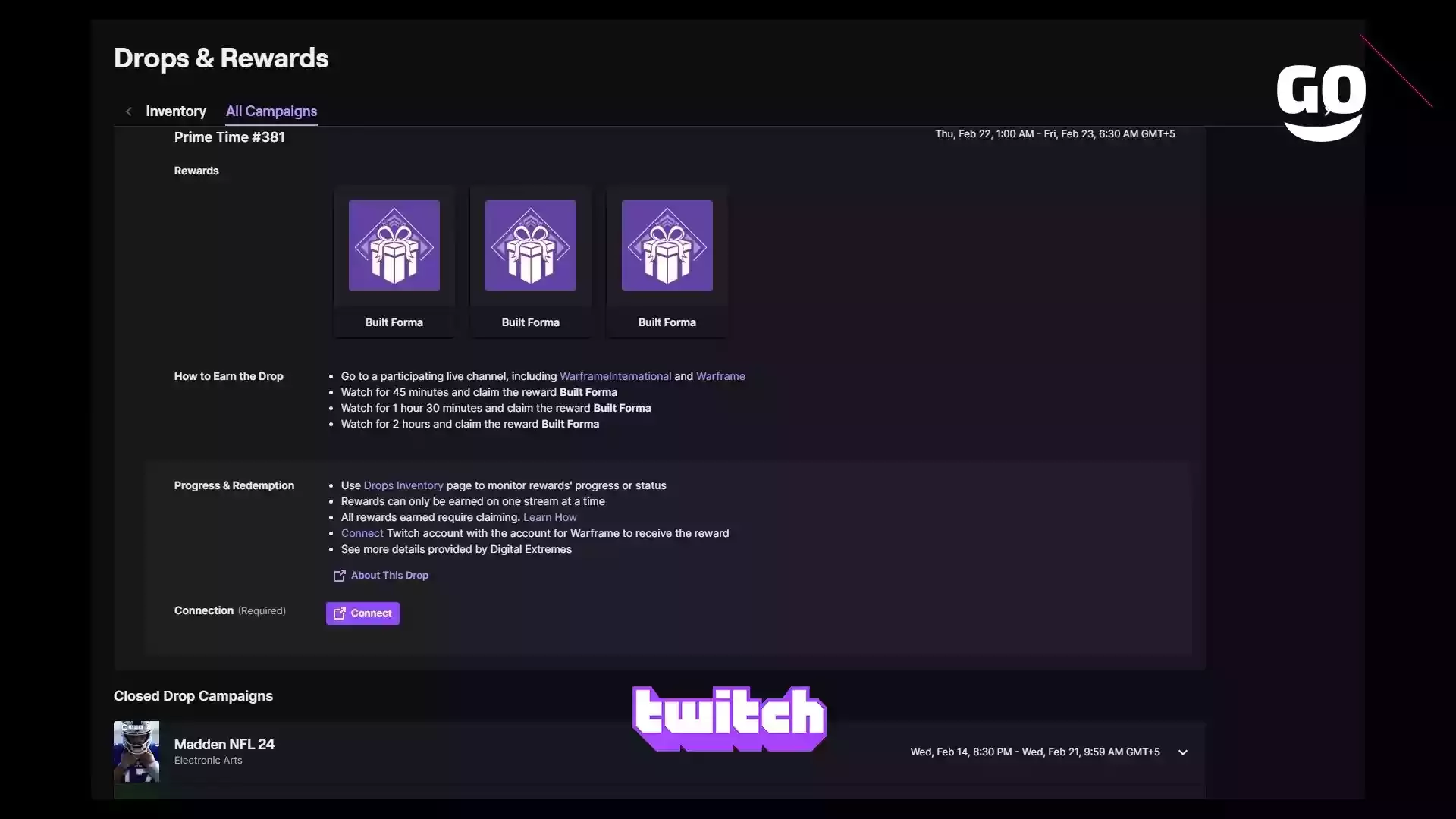 Twitch Drops презентует подарки Prime Time #381 для Warframe