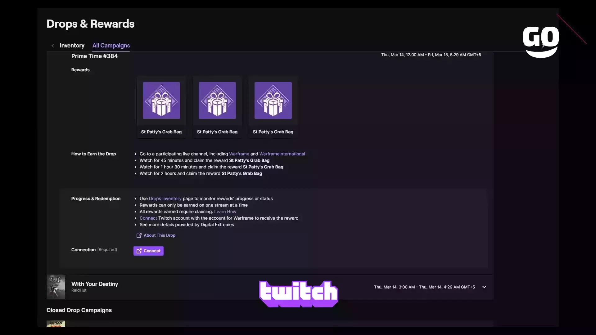 Забери свои Twitch Drops для Warframe в Prime Time #384