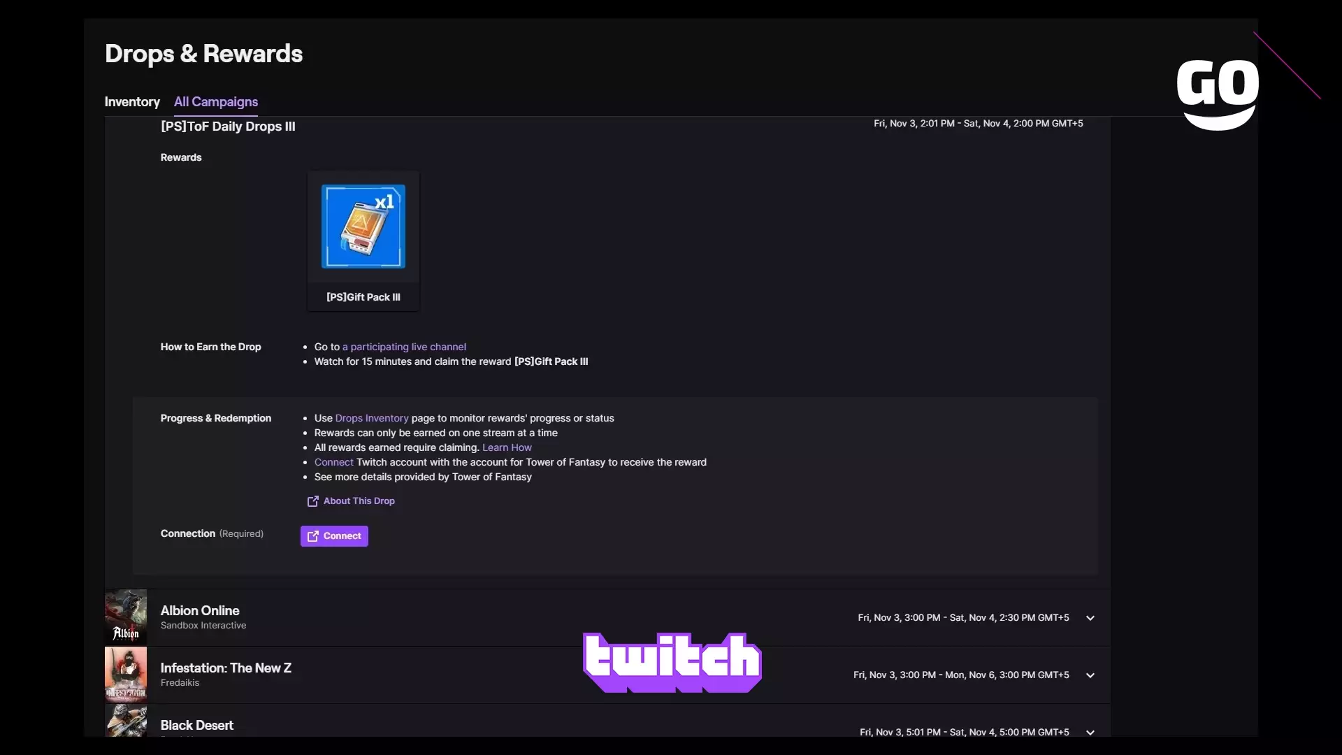 Twitch Drops раздает [PS]ToF Daily Drops III для Tower of Fantasy