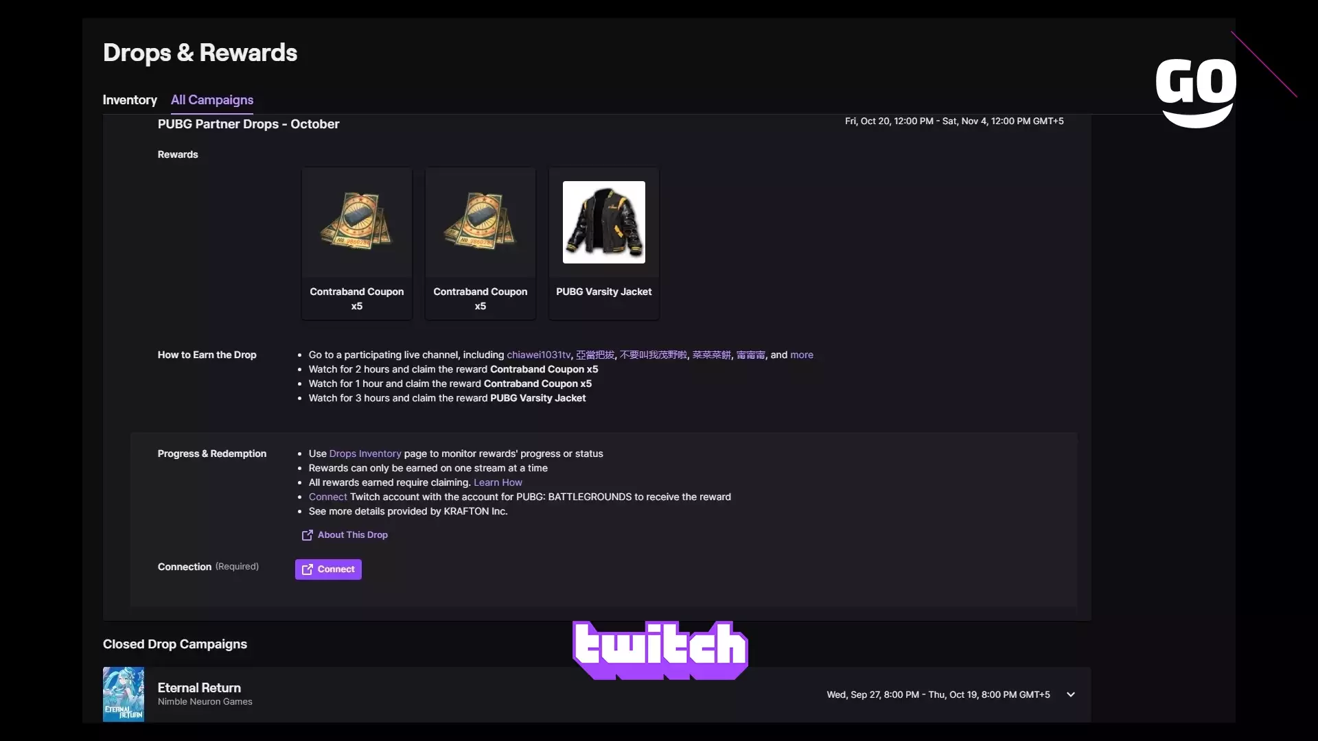 Зацени новые Twitch Drops в октябре для PUBG BATTLEGROUNDS