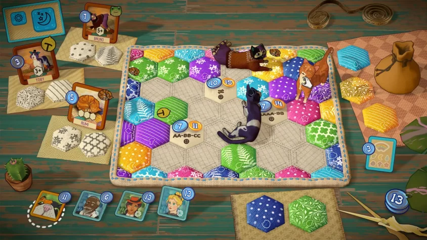 Игровое поле Quilts and Cats of Calico с котиками в разных костюмах