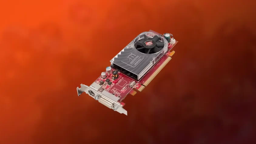 Видеокарта Radeon HD 2400 на фоне оранжевого заката – путешествие в 2007 год