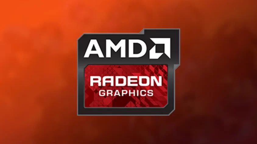 Логотип AMD Radeon Pro 450 на оранжевом фоне