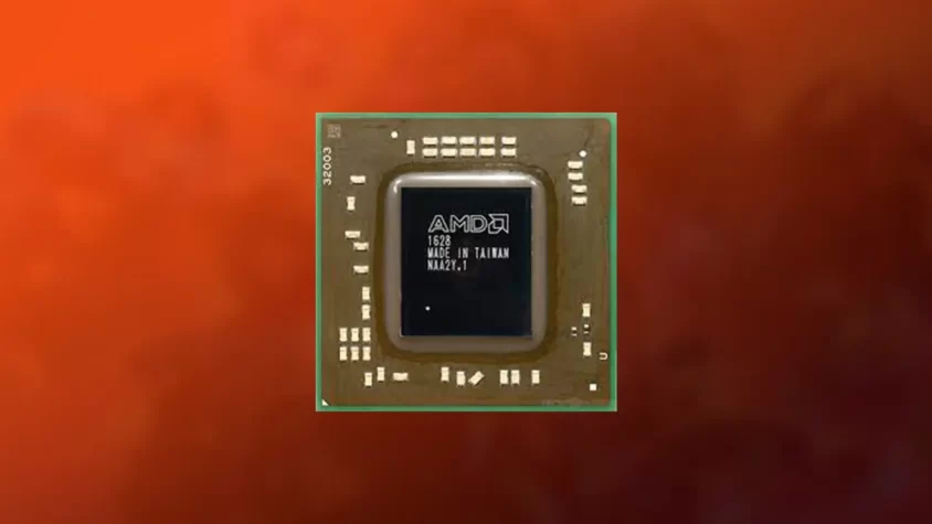 Видеокарта AMD Radeon RX 560X на фоне оранжевого оттенка