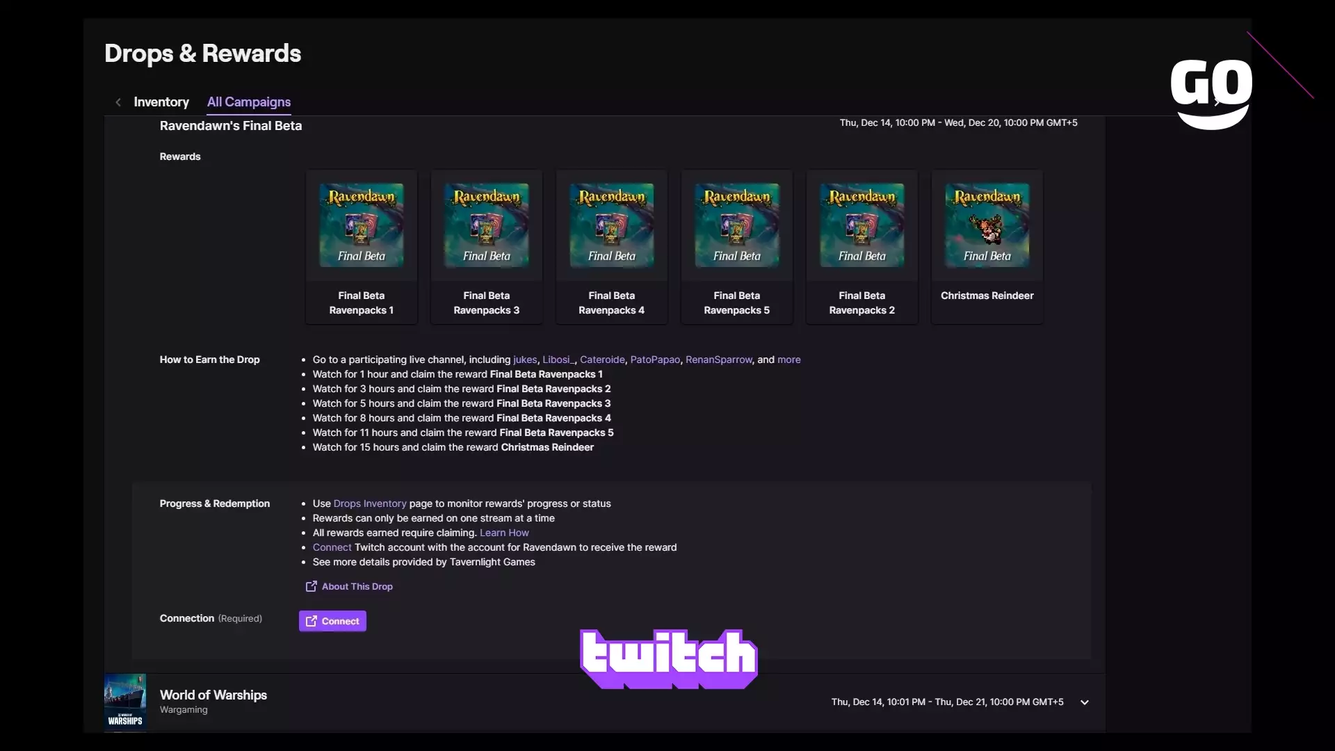 Бонусы Twitch Drops в финальной бете Ravendawn