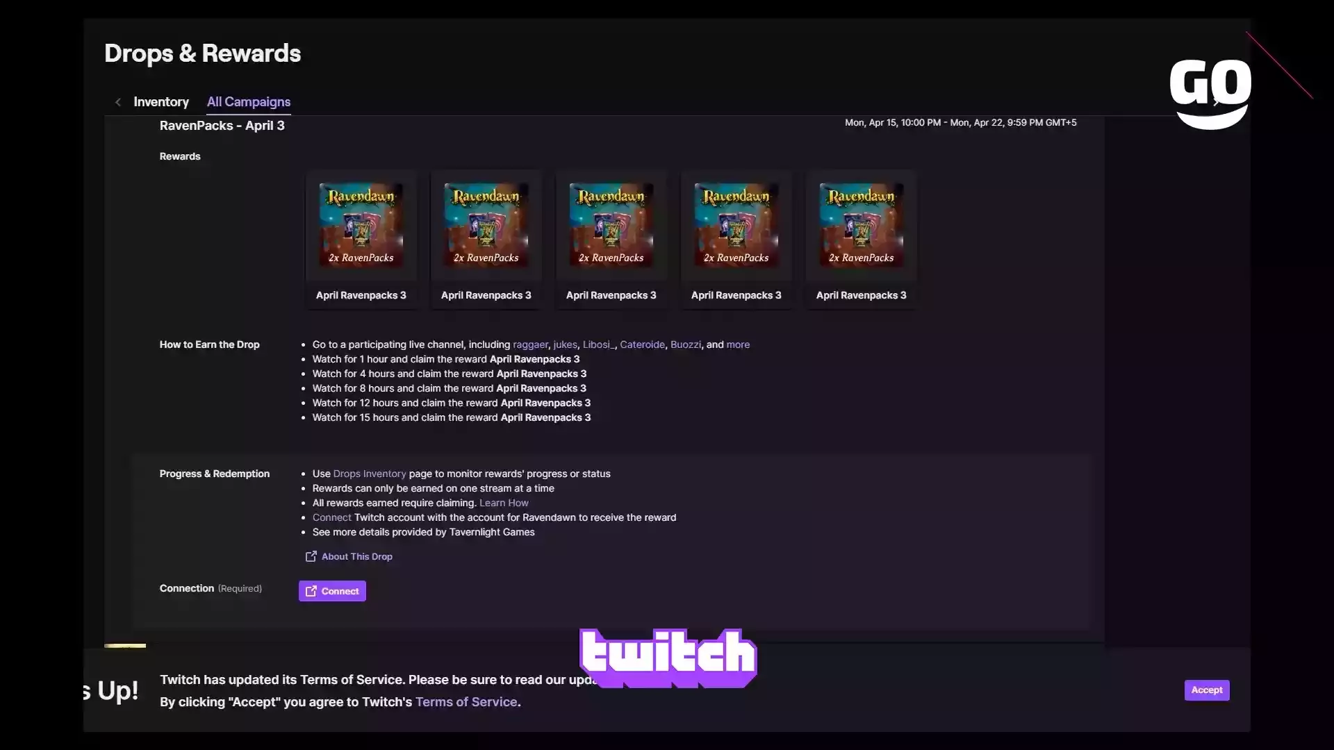 Twitch Drops предлагает паки RavenPacks — 3 Апреля для Ravendawn