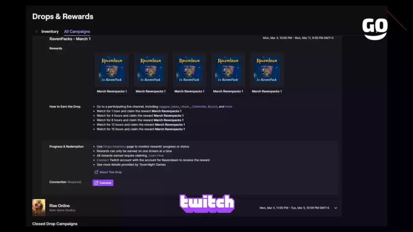 Получите уникальный игровой пак RavenPacks — March 1, благодаря Twitch Drops RavenPacks - March 1