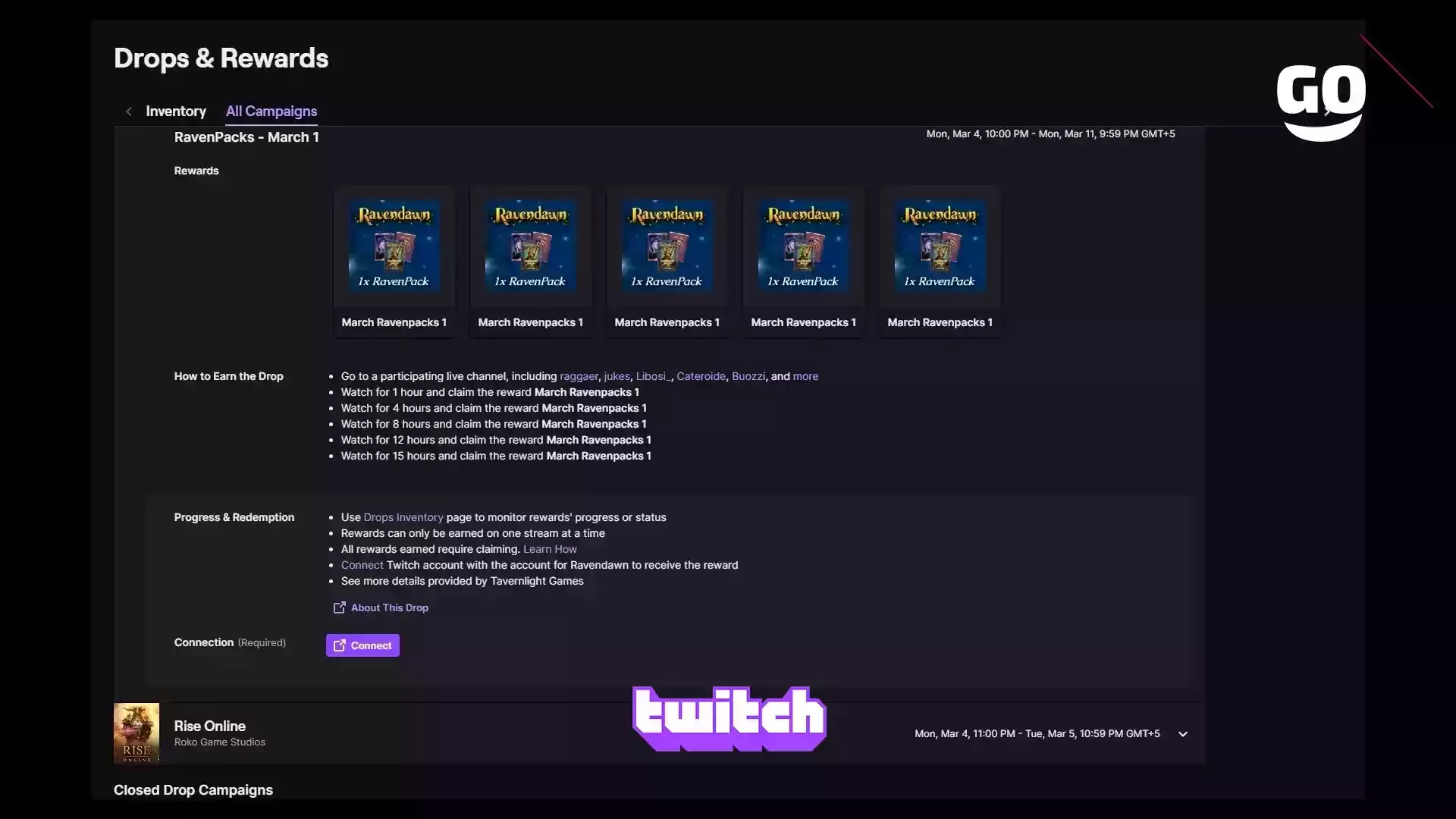 Захвати эксклюзивные игровые бонусы RavenPacks в Ravendawn через Twitch Drops