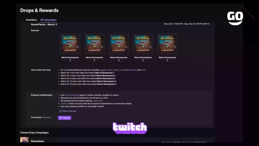 Эксклюзивные игровые бонусы RavenPacks от Twitch Drops RavenPacks - March 2