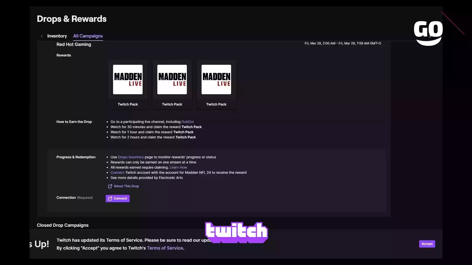 Игровые подарки от Twitch Drops для Madden NFL 24