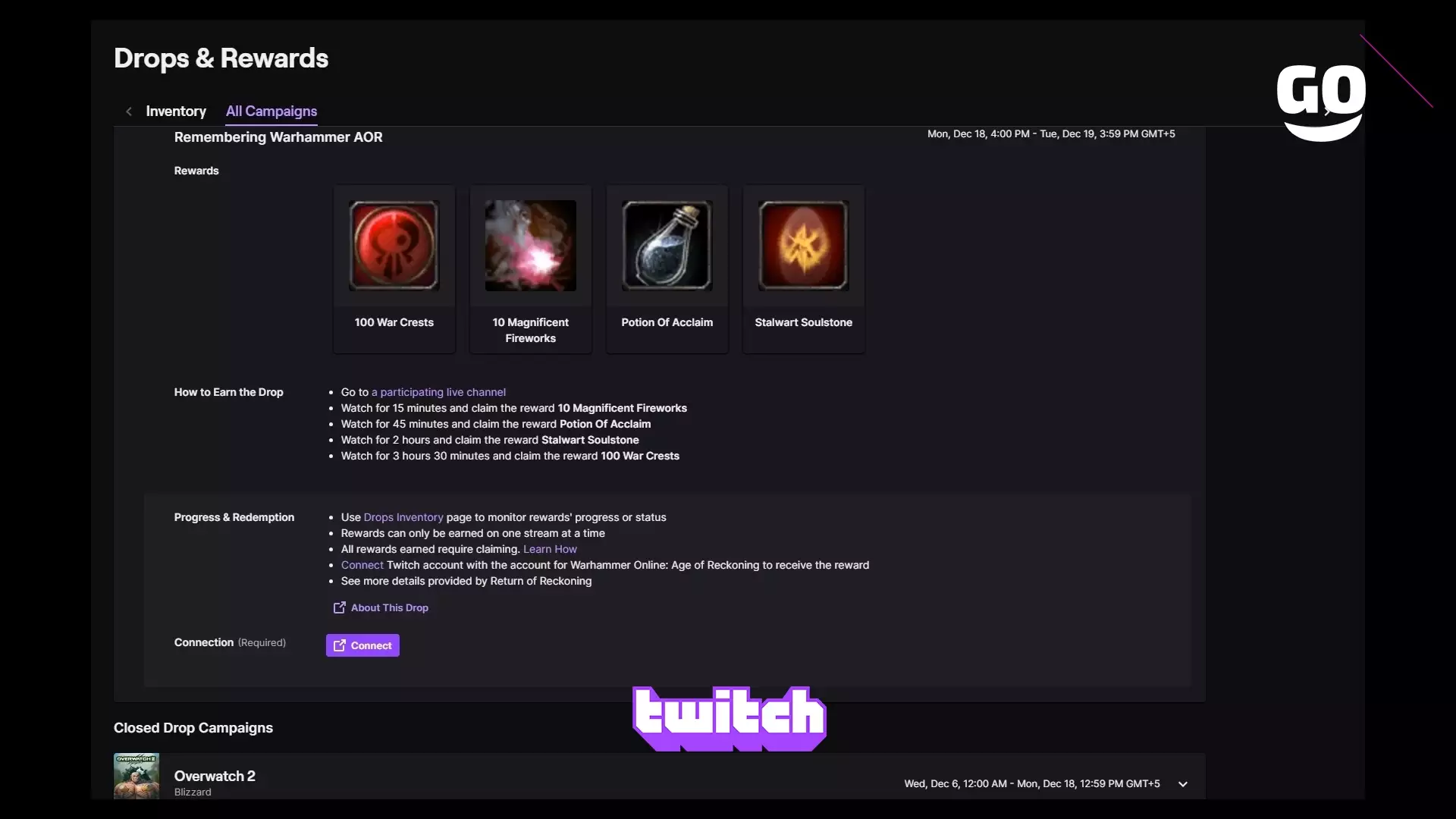 Twitch Drops: Возвращение к Warhammer AOR для Warhammer Online: Age of Reckoning