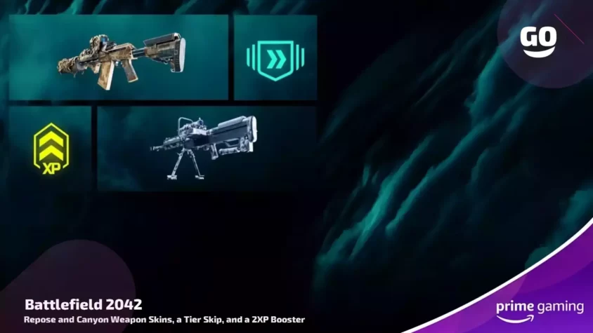 Игровой набор Repose и Canyon Weapon Skins, пропуск уровня и бустер 2XP от Prime Gaming Repose and Canyon Weapon Skins, a Tier Skip, and a 2XP Booster