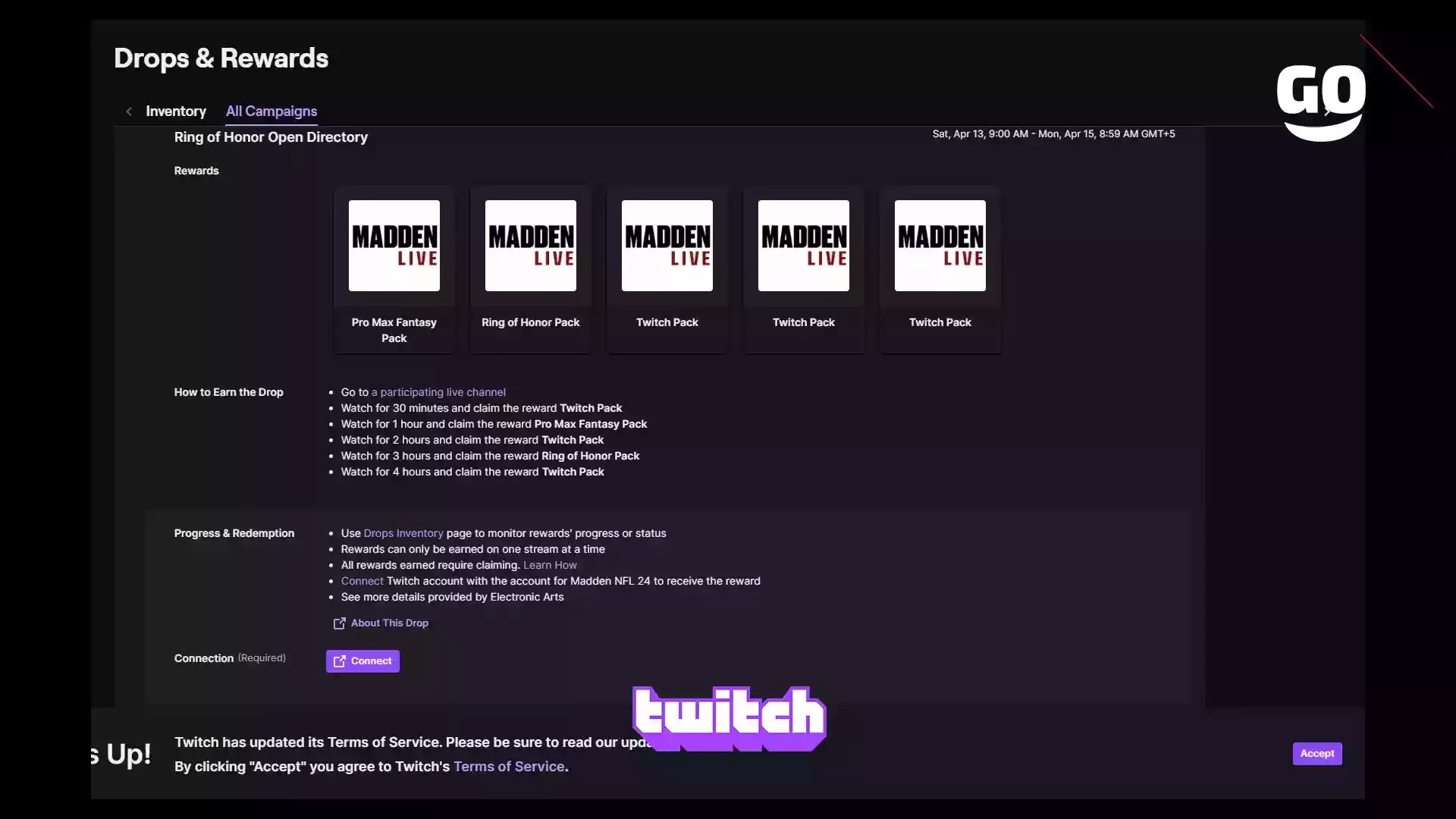 Награды Twitch Drops: Ring of Honor для Madden NFL 24