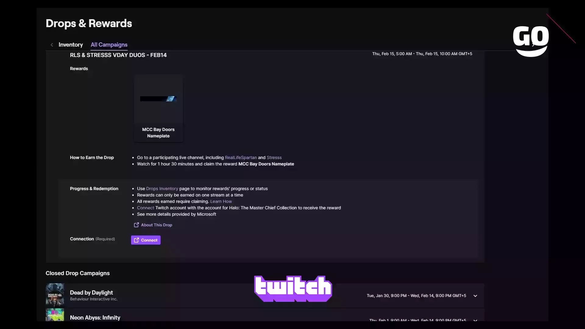 Twitch Drops: Праздничные дуэты RLS & STRESSS VDAY в Halo: The Master Chief Collection