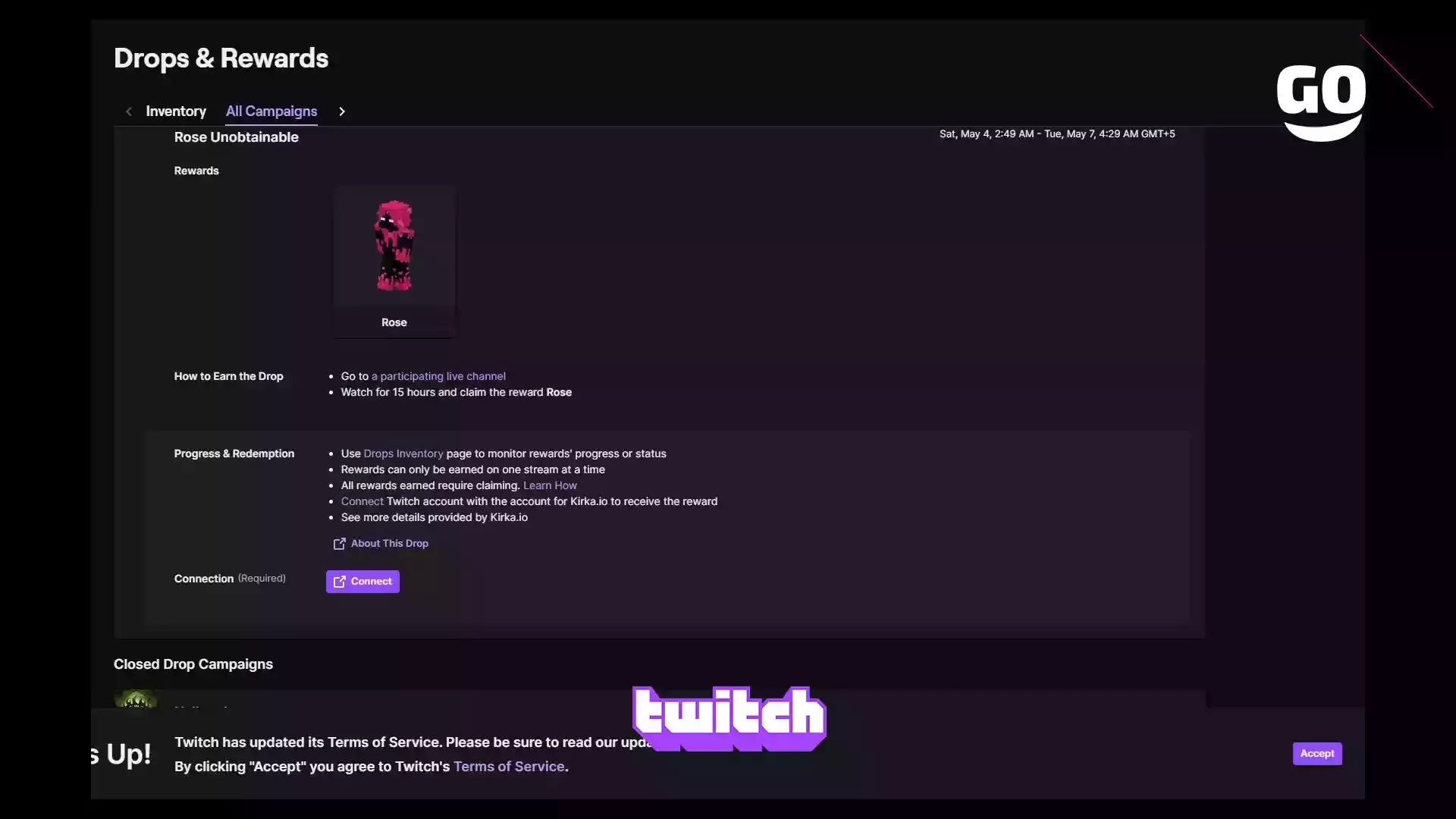 Twitch Drops Представляет Специальный Пак Rose Unobtainable для Kirka.io