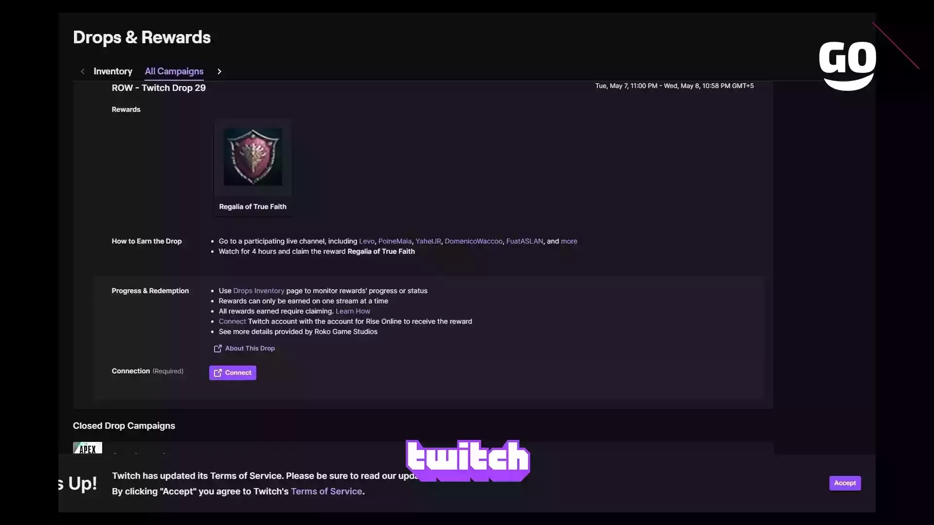 Получи подарки Twitch Drops за просмотр Rise Online