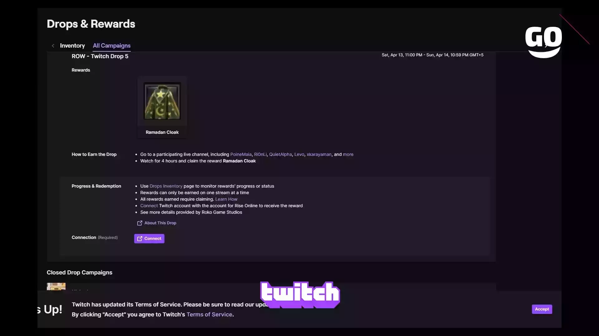 Получи Twitch Drop 5 от Rise Online за Просмотр на Twitch