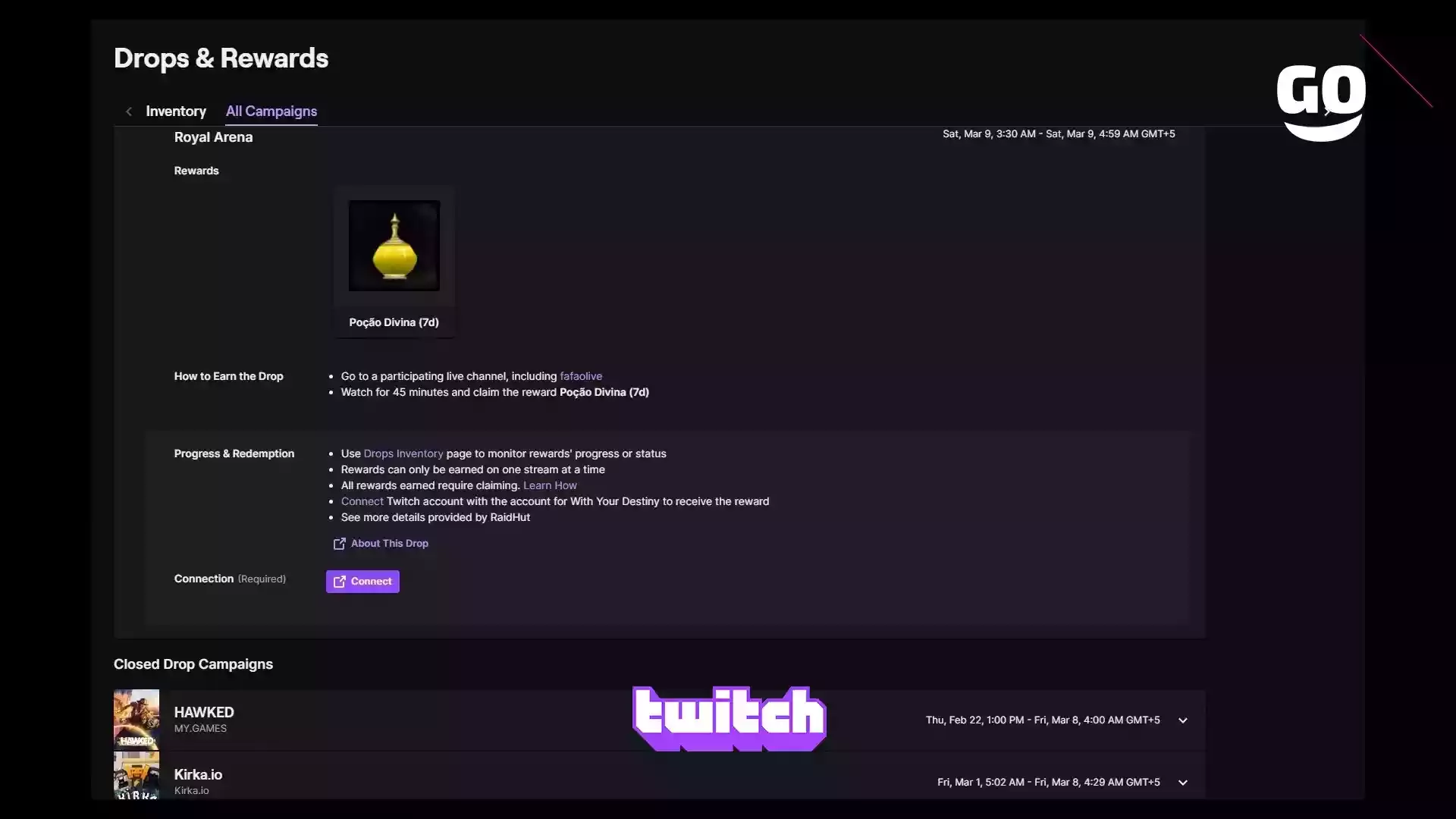 Игровые Бонусы Twitch Drops для With Your Destiny