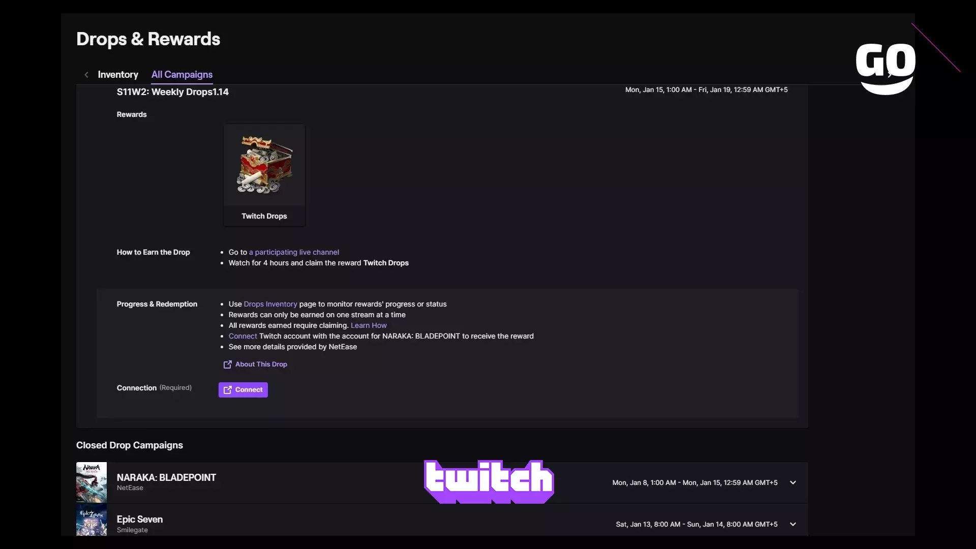 Событие Twitch Drops: Недельные Бонусы S11W2 версии 1.14 для NARAKA: BLADEPOINT