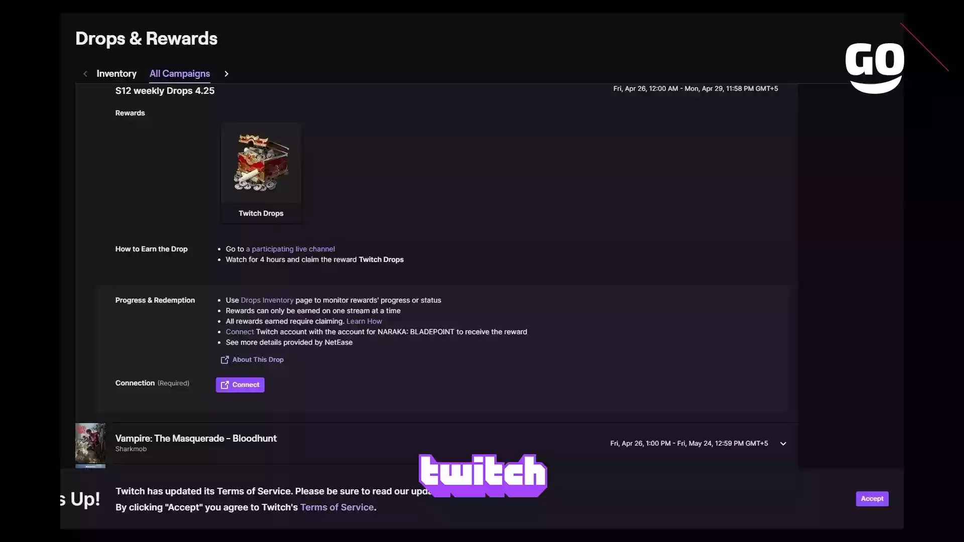 Twitch Drops: еженедельные подарки S12 4.25 в NARAKA: BLADEPOINT